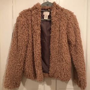 Fuzzy Pink Roxy Coat Size Small
